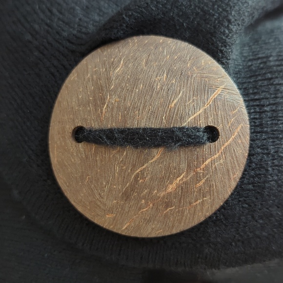 Katie Todd Poncho Wrap Sweater Y2K Cape Black ONE SIZE Single Big Button - Picture 4 of 10